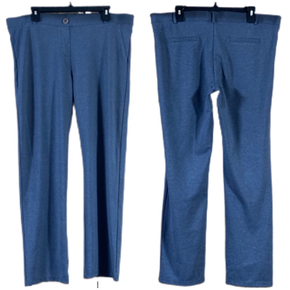 Betabrand Gray Mini Stripe Dress Pant Yoga Pants Bootcut Stretch Size 2X